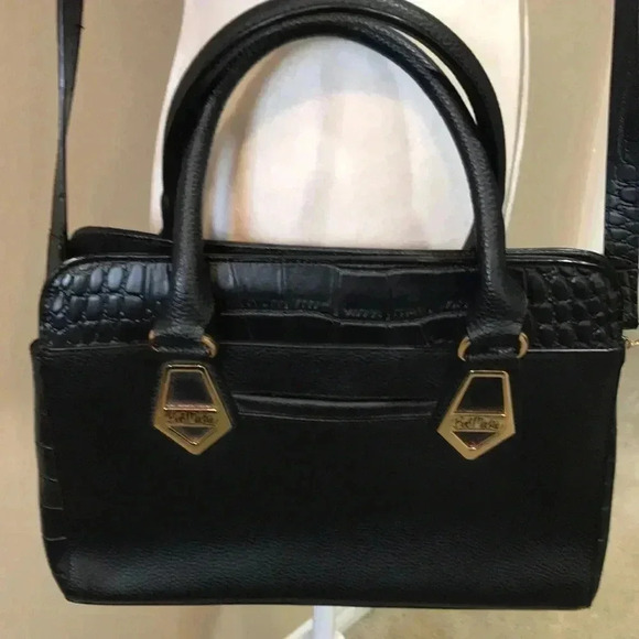 Bob Mackie Handbags - Bob Mackie Black Handbag with Double Handle and Crossbody/Shoulder Strap.